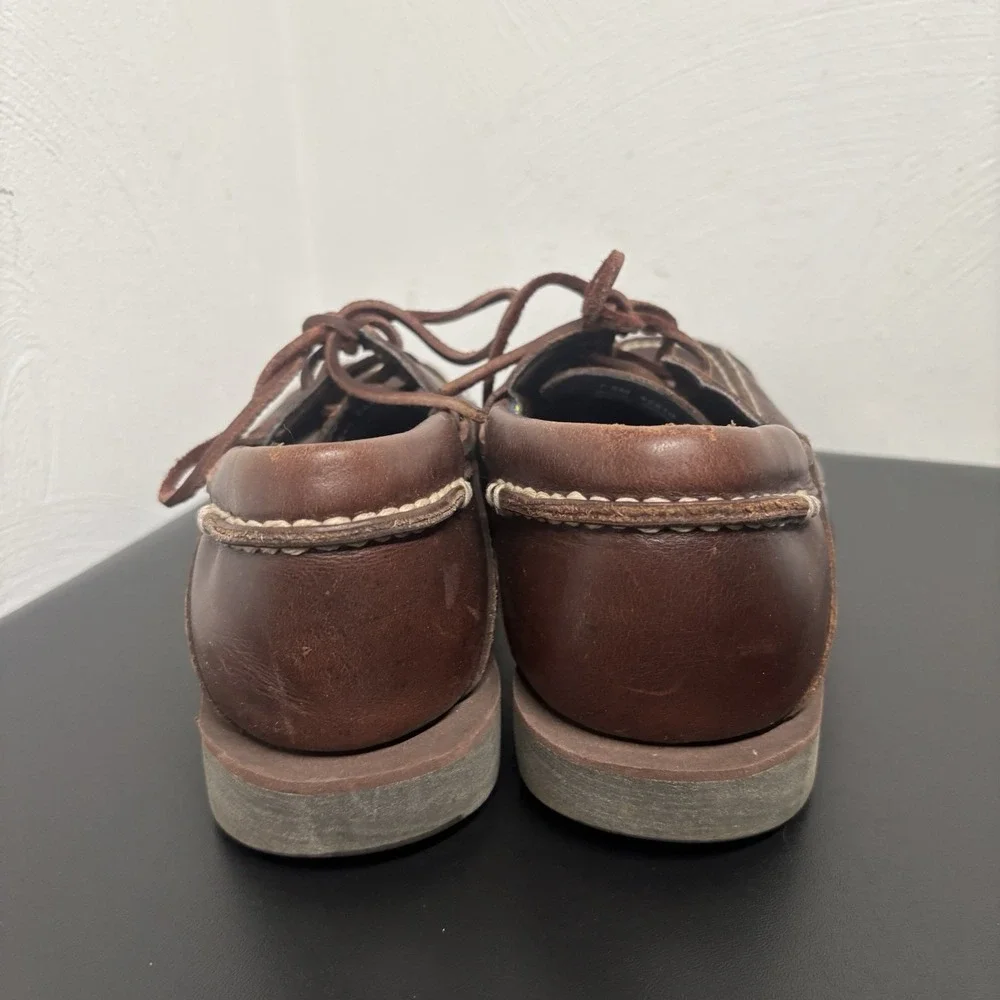 Timberland Mens Size 7.5 M Classic 2-Eye Brown Leather Deck‎ Shoes 42510 Frat